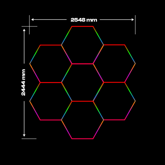 7 RGB Hexagon valaisin