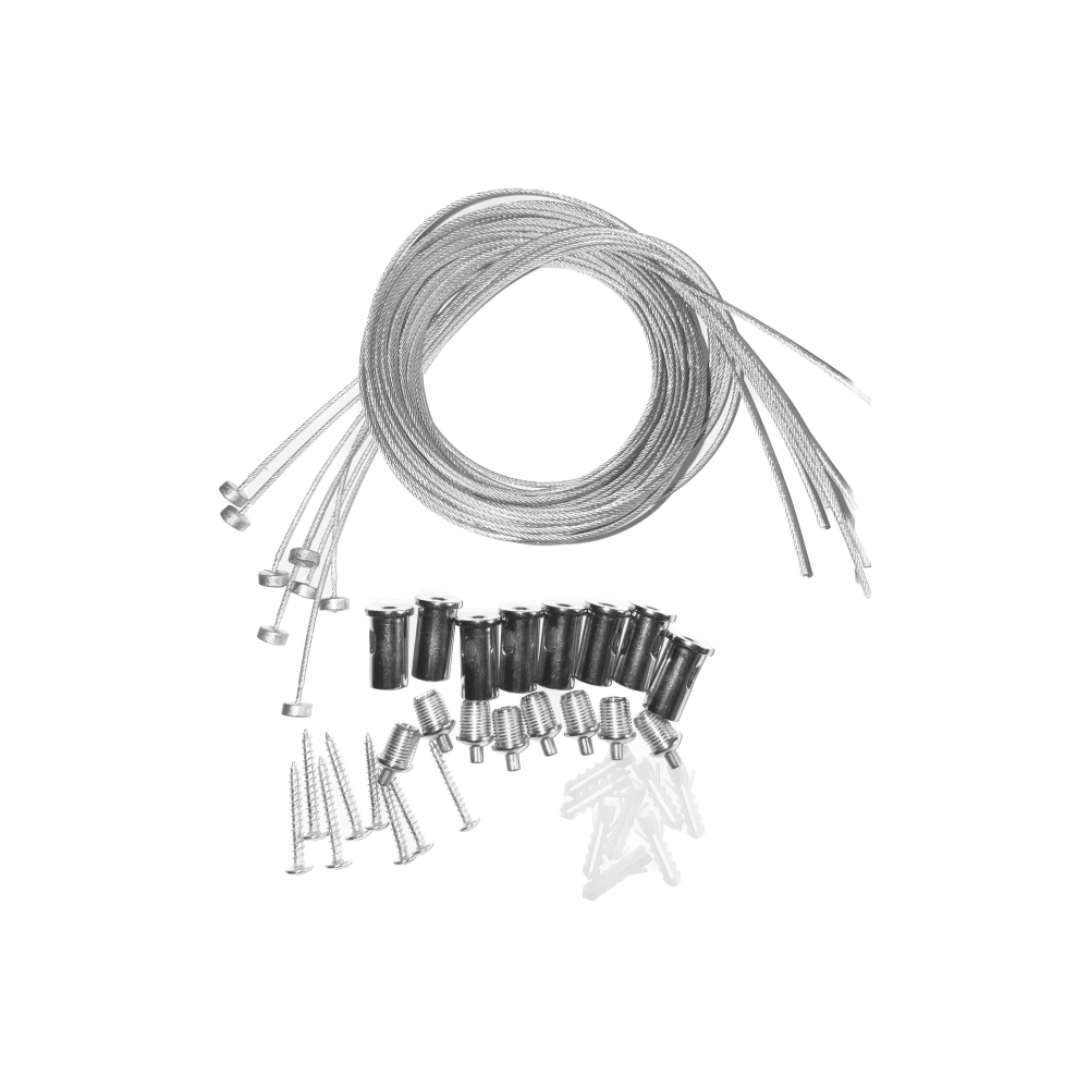 Wire suspension kit, 8 pcs, 3 m
