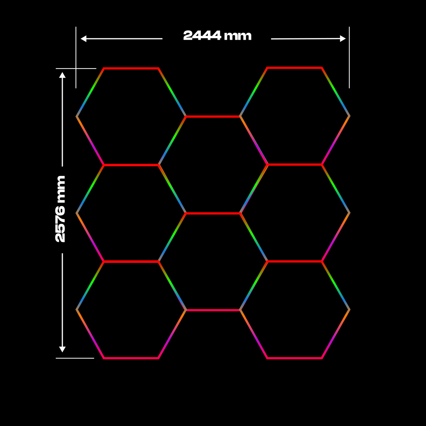 8 RGB Hexagon valaisin