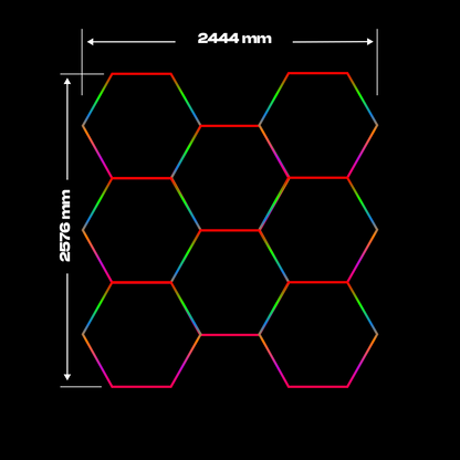 8 RGB Hexagon valaisin