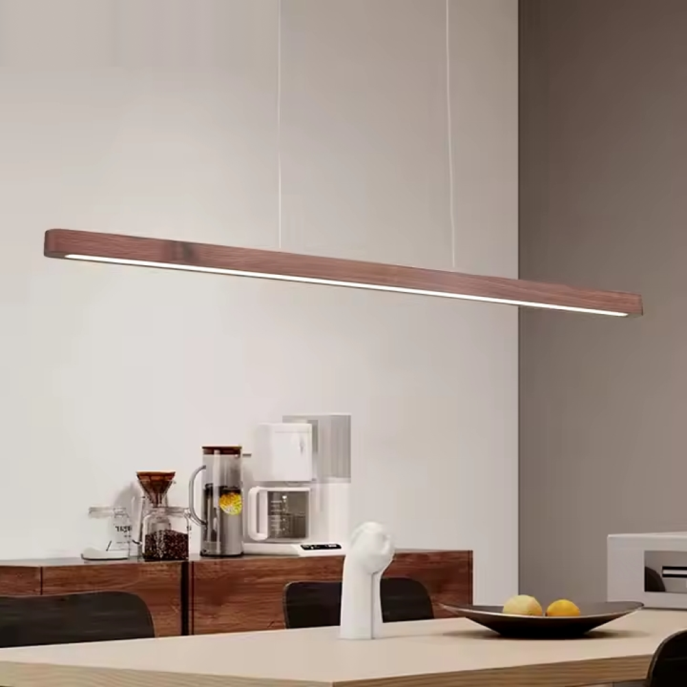 Walnut-colored Japanese-style hanging lamp