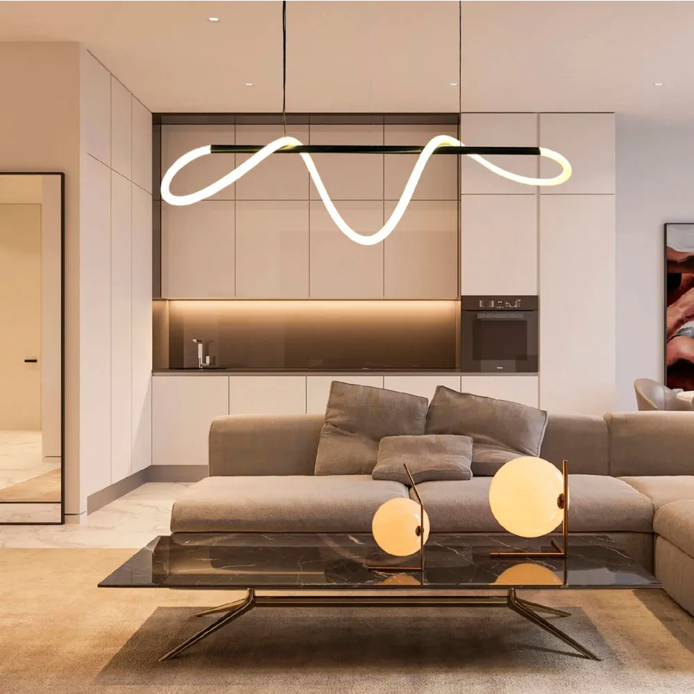 Nordic Modern Flex Neon 360 LED hanging lamp, Fiber + Silica gel