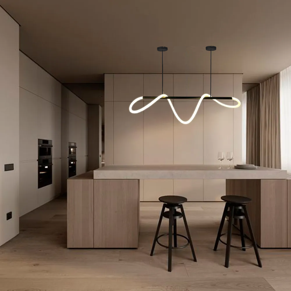 Nordic Modern Flex Neon 360 LED hanging lamp, Fiber + Silica gel