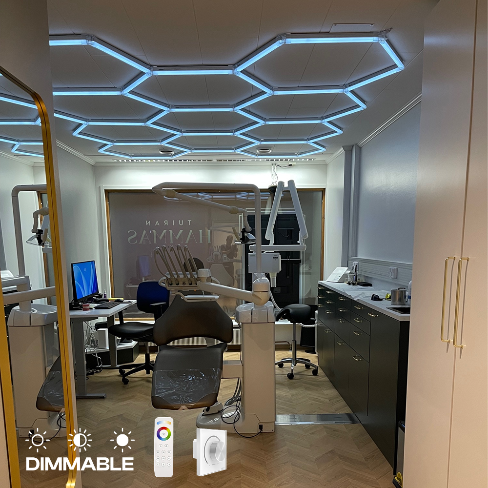 New dimmable version of 11 Hexagon LED light, 0-100%