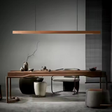 Walnut-colored Japanese-style hanging lamp