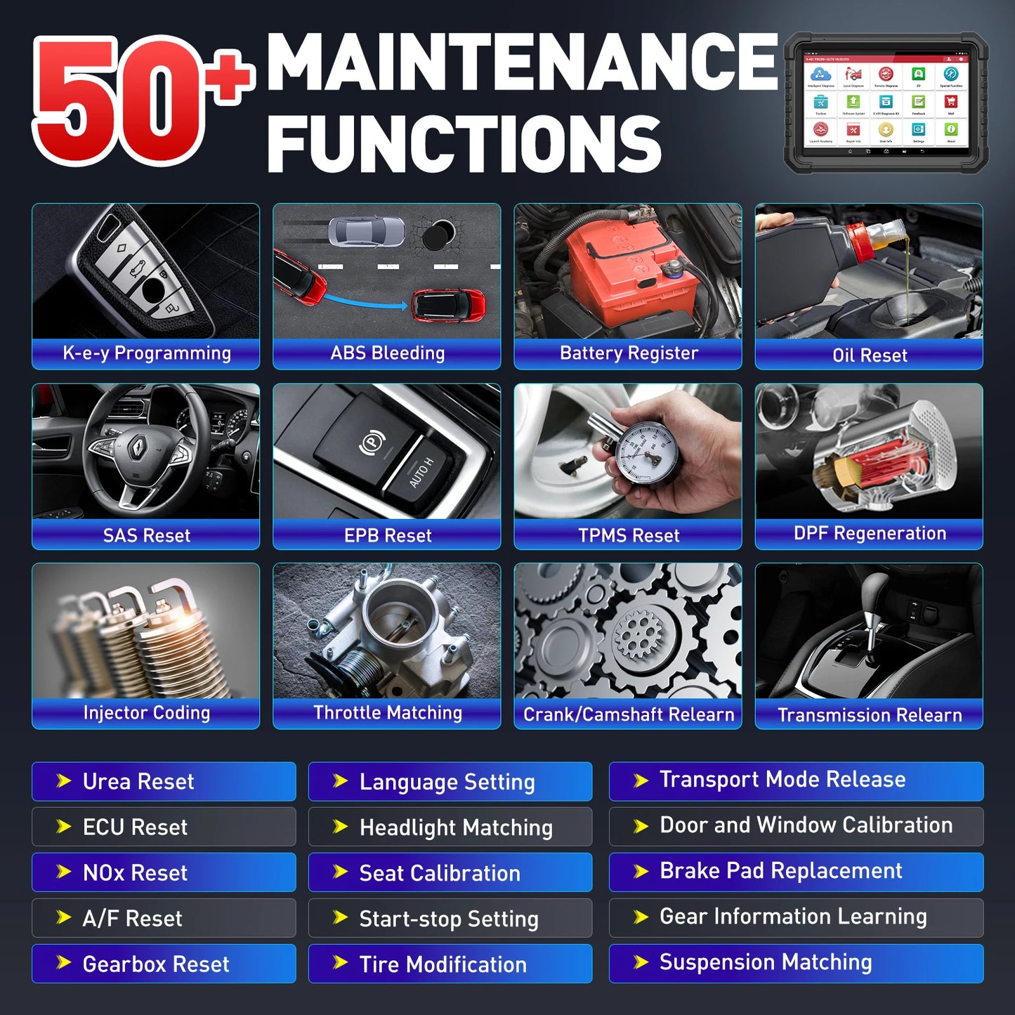 Launch X431 PRO3S+ Elite – Car Diagnostic Scanner and J2534 Programming Tool with SmartLink C2.0 Connection