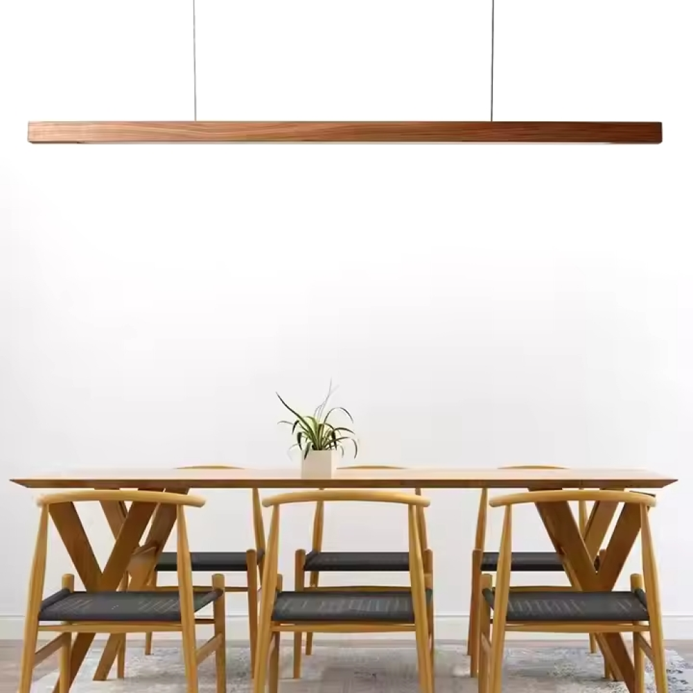 Walnut-colored Japanese-style hanging lamp