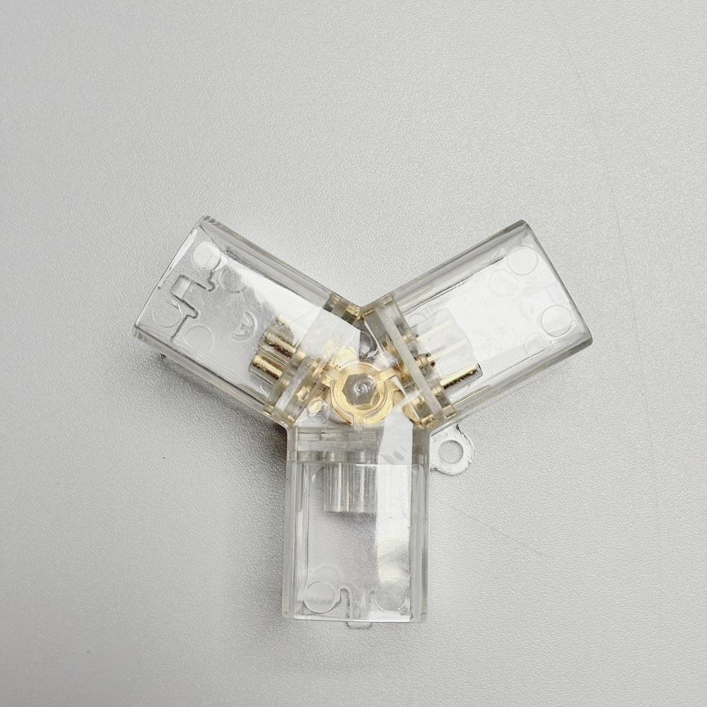 Y-kulmaliitin, toisessa päässä ei kuparineulaa, Hexagon LED-valo, 3 - napainen, 0–100% himmennettäville lampuille