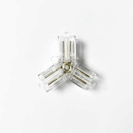 Y-kulmaliitin Hexagon LED-valo, 3 - napainen, muovisille LED-putkille