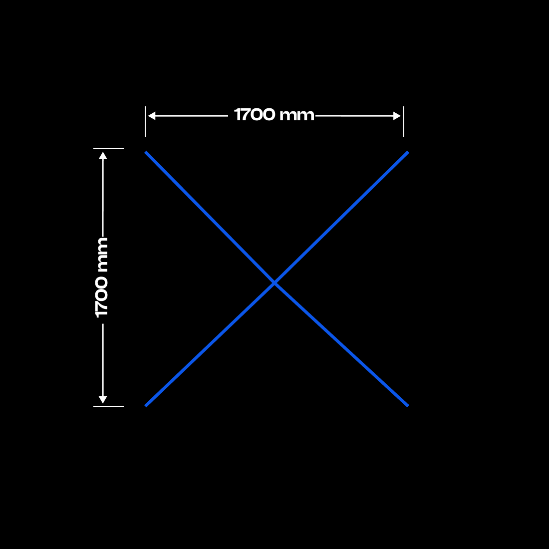 X model LED lamp, 170 cm x 170 cm
