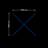 X model LED lamp, 170 cm x 170 cm