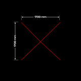 X model LED lamp, 170 cm x 170 cm