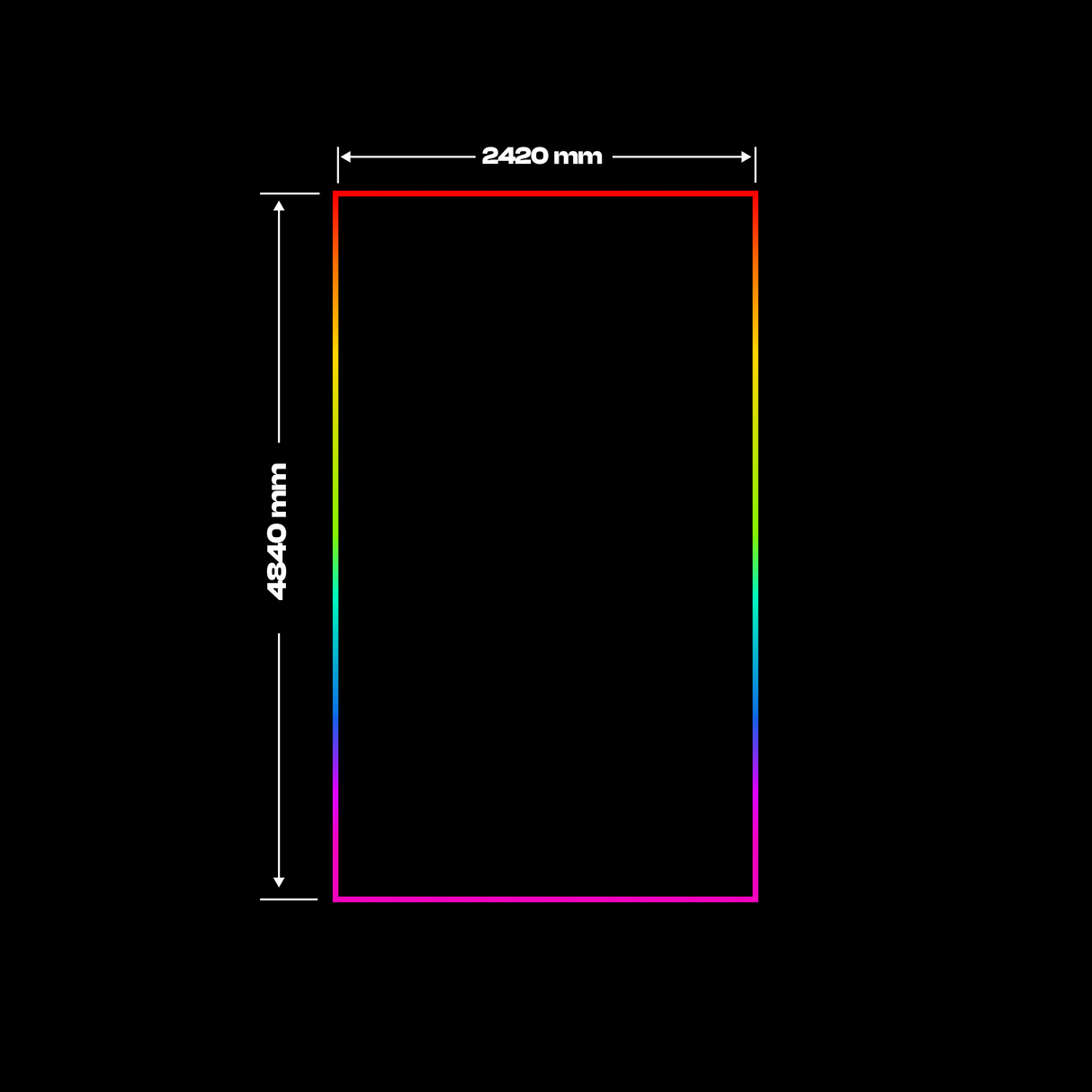 RGB LED frame, 2420 mm x 4840 mm