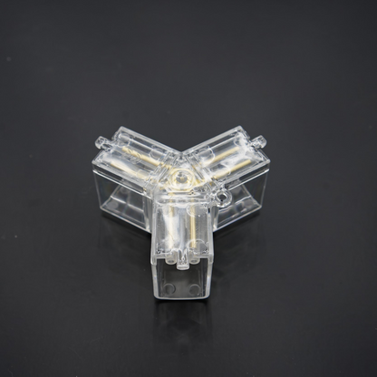 Y-kulmaliitin Hexagon LED-valo, 3 - napainen, muovisille LED-putkille