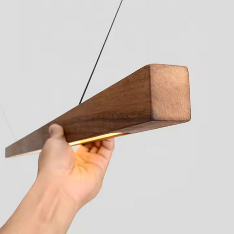 Walnut-colored Japanese-style hanging lamp
